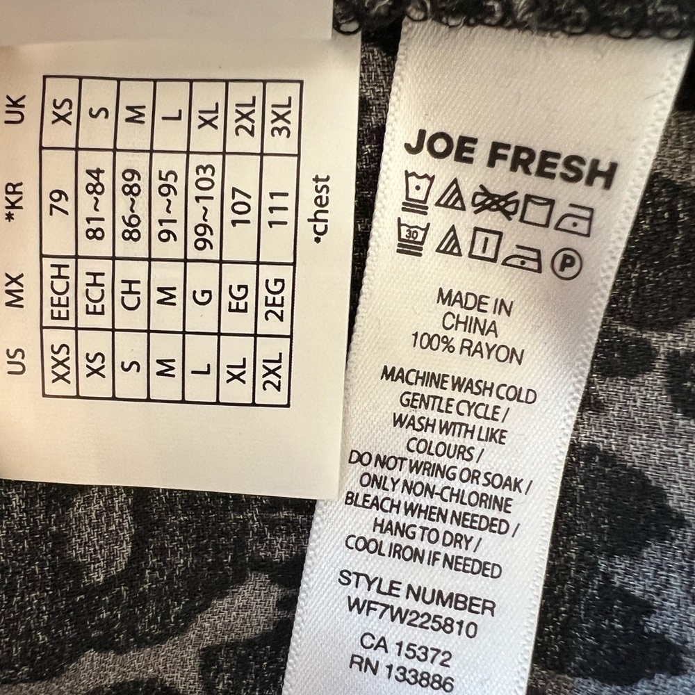 Joe Fresh Black/Gray Leopard Print Tunic Med - image 4